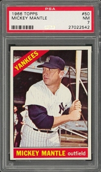 1966 Topps #50 Mickey Mantle – PSA NM 7